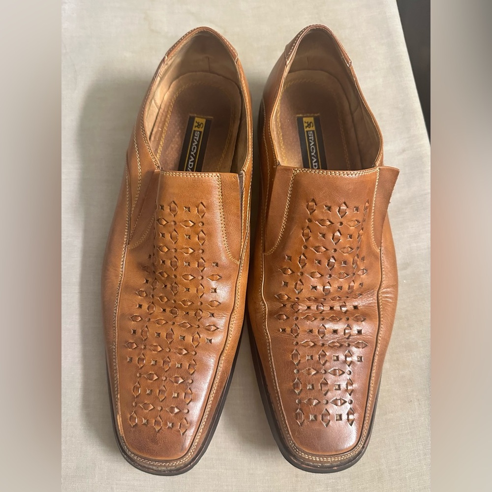 Stacy Adams Men's Tan Perforated Loafers - Size 12 US